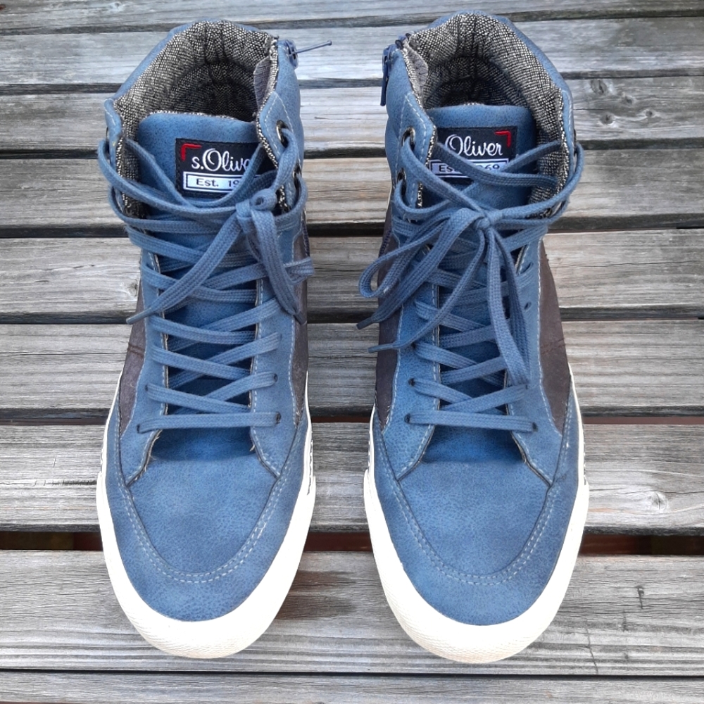 Men's St. Oliver Brown Suede & Blue Eco leather sneakers, Size 8.5 US (42 EU) - Picture 1 of 10